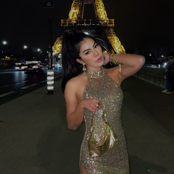ALAMOUR THE LABEL - Zara Emerald Velvet Sequin Maxi Dress (L)